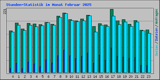 Stunden-Statistik im Monat Februar 2025